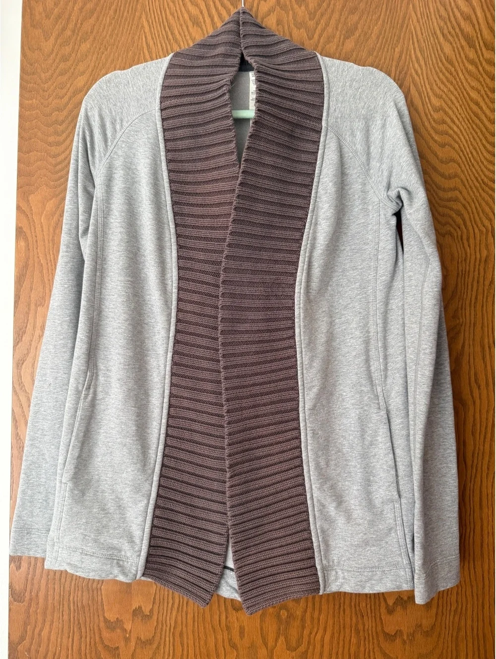 Lululemon Athletica Gray Open Front Cardigan Jacket Cotton Blend Size 6
